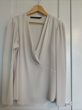 Iris Setlakwe Drape Neck Blouse in Light Cream